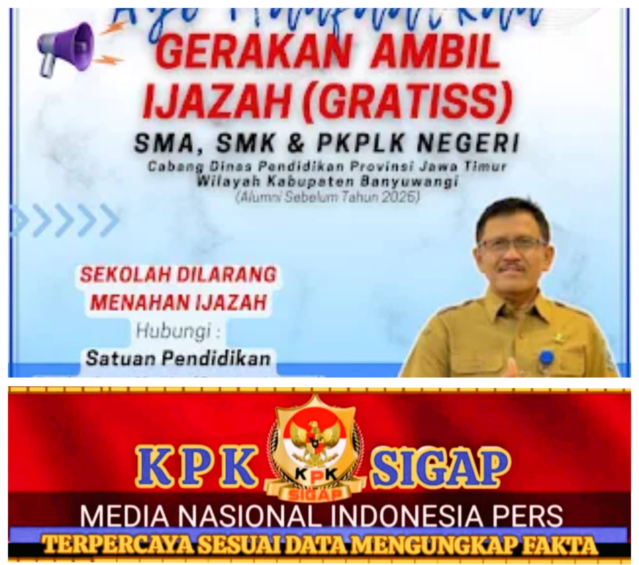 Lembaga Cabang Dinas Pendidikan Banyuwangi Luncurkan Program Gerakan Ambil Ijazah Gratis