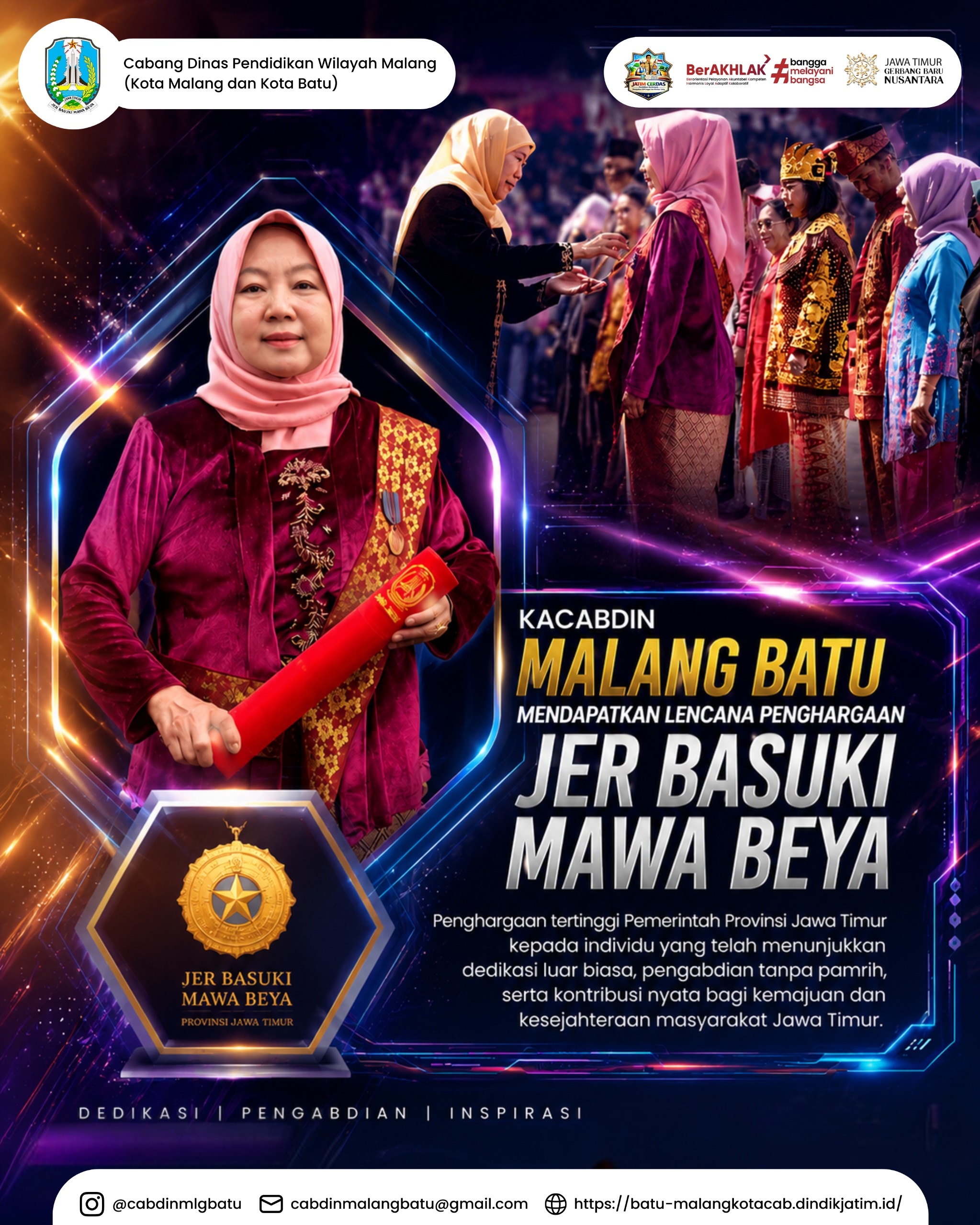 Kacabdin Malang Batu Mendapatkan Lencana Penghargaan Jer Basuki Mawa Beya