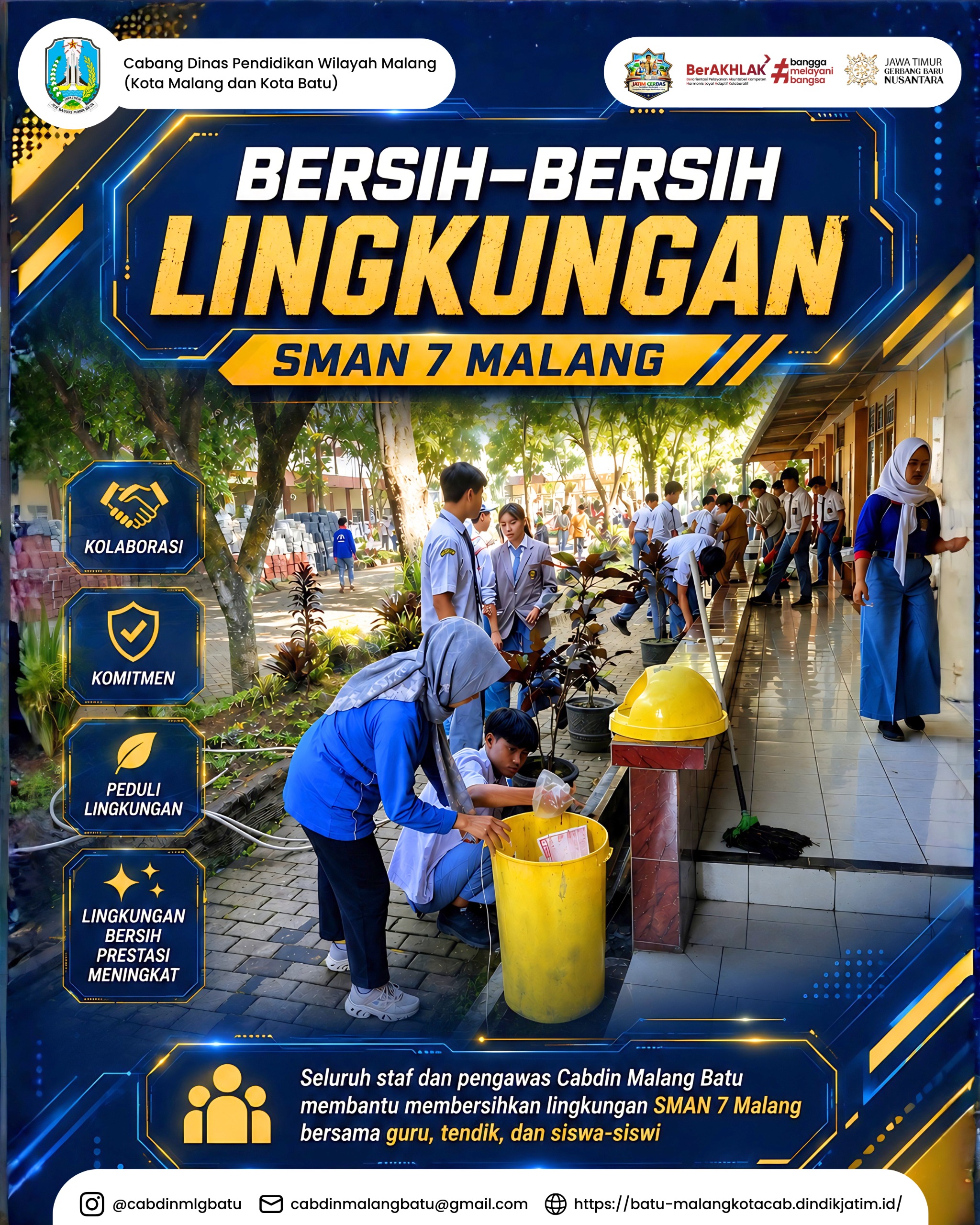 Bersih-Bersih Lingkungan SMAN 7 Malang
