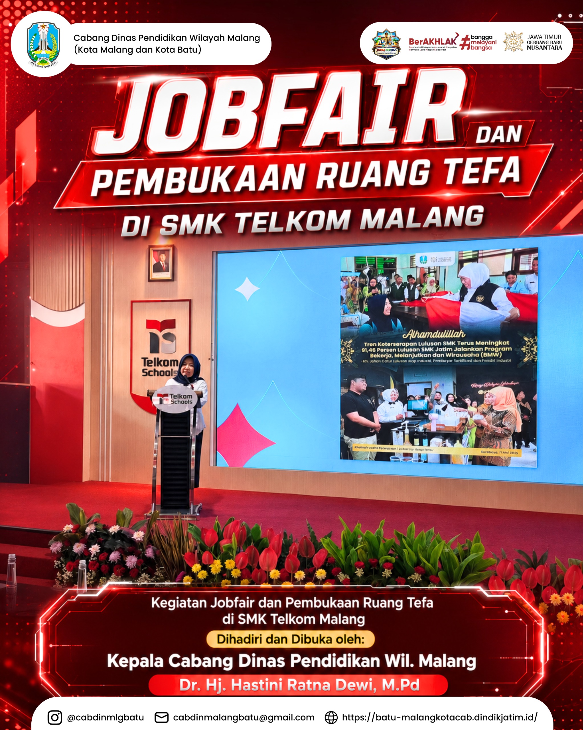 Jobfair dan Pembukaan Ruang TEFA di SMK Telkom Malang
